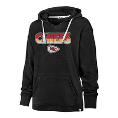 Kansas City Chiefs '47 Women's Color Rise Kennedy Pullover Hoodie - Black Hoodies
