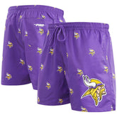 Minnesota Vikings Pro Standard Allover Print Mini Logo Shorts - Purple Shorts