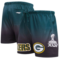 Green Bay Packers Pro Standard Ombre Mesh Shorts - Black/Green Shorts