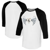Chicago White Sox Tiny Turnip Women's Angel Wings 3/4-Sleeve Raglan T-Shirt - White/Black T-shirts