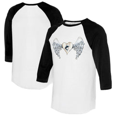Miami Marlins Tiny Turnip Women's Angel Wings 3/4-Sleeve Raglan T-Shirt - White/Black T-shirts