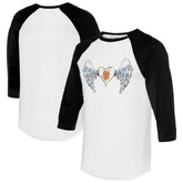 San Francisco Giants Tiny Turnip Women's Angel Wings 3/4-Sleeve Raglan T-Shirt - White/Black T-shirts