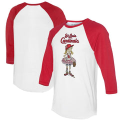 St. Louis Cardinals Tiny Turnip Women's Babes 3/4-Sleeve Raglan T-Shirt - White/Red T-shirts
