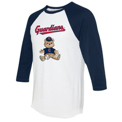 Cleveland Guardians Tiny Turnip Women's Teddy Boy 3/4-Sleeve Raglan T-Shirt - White/Navy T-shirts