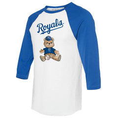 Kansas City Royals Tiny Turnip Women's Teddy Boy 3/4-Sleeve Raglan T-Shirt - White/Royal T-shirts