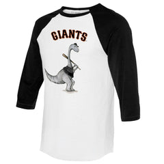 San Francisco Giants Tiny Turnip Women's Bronto 3/4-Sleeve Raglan T-Shirt - White/Black T-shirts