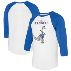 Texas Rangers Tiny Turnip Women's Bronto 3/4-Sleeve Raglan T-Shirt - White/Royal T-shirts