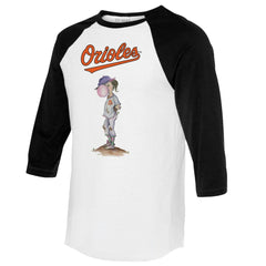 Baltimore Orioles Tiny Turnip Women's Bubbles 3/4-Sleeve Raglan T-Shirt - White/Black T-shirts