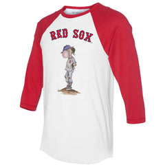 Boston Red Sox Tiny Turnip Women's Bubbles 3/4-Sleeve Raglan T-Shirt - White/Red T-shirts