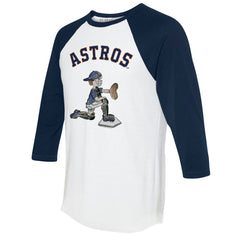 Houston Astros Tiny Turnip Women's Caleb 3/4-Sleeve Raglan T-Shirt - White/Navy T-shirts
