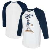 Minnesota Twins Tiny Turnip Women's Clemente 3/4-Sleeve Raglan T-Shirt - White/Navy T-shirts