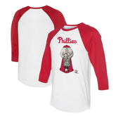 Philadelphia Phillies Tiny Turnip Women's Gumball Machine 3/4-Sleeve Raglan T-Shirt - White/Red T-shirts