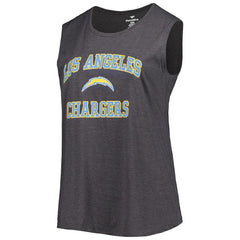 Los Angeles Chargers Women's Plus Size Tank Top - Heather Charcoal Tops