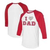 Philadelphia Phillies Tiny Turnip Women's I Love Dad 3/4-Sleeve Raglan T-Shirt - White/Red T-shirts