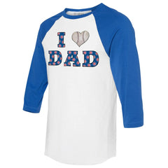 Chicago Cubs Tiny Turnip Women's I Love Dad 3/4-Sleeve Raglan T-Shirt - White/Royal T-shirts