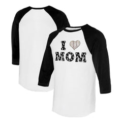 Chicago White Sox Tiny Turnip Women's I Love Mom 3/4-Sleeve Raglan T-Shirt - White/Black T-shirts