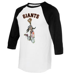San Francisco Giants Tiny Turnip Women's Jada 3/4-Sleeve Raglan T-Shirt - White/Black T-shirts