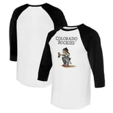 Colorado Rockies Tiny Turnip Women's Kate 3/4-Sleeve Raglan T-Shirt - White/Black T-shirts