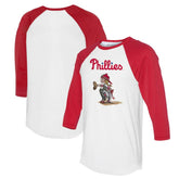 Philadelphia Phillies Tiny Turnip Women's Kate 3/4-Sleeve Raglan T-Shirt - White/Red T-shirts