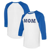 Chicago Cubs Tiny Turnip Women's Logo Mom 3/4-Sleeve Raglan T-Shirt - White/Royal T-shirts