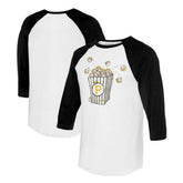 Pittsburgh Pirates Tiny Turnip Women's Popcorn 3/4-Sleeve Raglan T-Shirt - White/Black T-shirts
