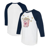 Washington Nationals Tiny Turnip Women's Popcorn 3/4-Sleeve Raglan T-Shirt - White/Navy T-shirts