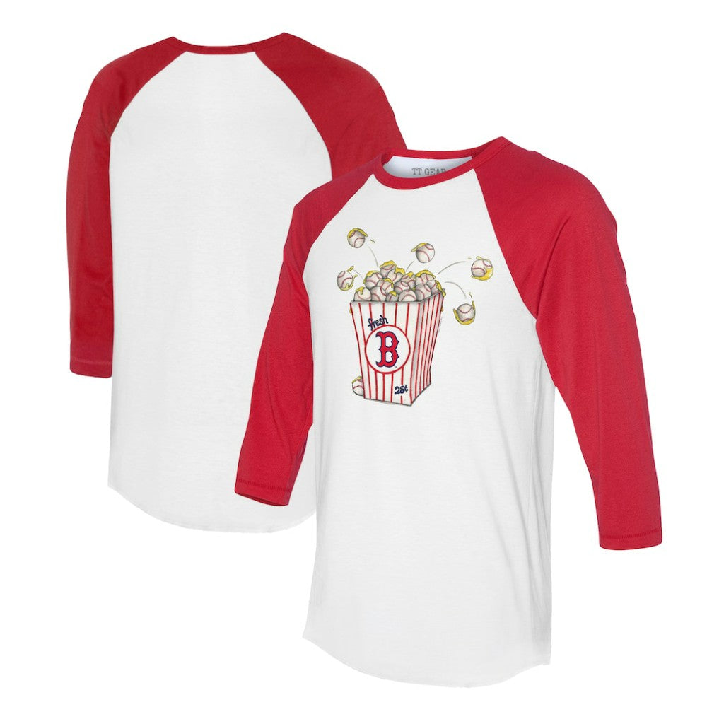 Boston Red Sox Tiny Turnip Women's Popcorn 3/4-Sleeve Raglan T-Shirt - White/Red T-shirts