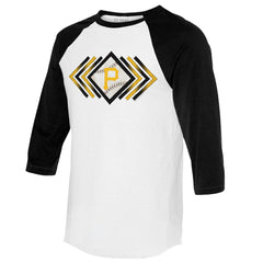 Pittsburgh Pirates Tiny Turnip Women's Prism Arrows 3/4-Sleeve Raglan T-Shirt - White T-shirts