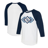 Tampa Bay Rays Tiny Turnip Women's Prism Arrows 3/4-Sleeve Raglan T-Shirt - White T-shirts