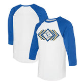 Kansas City Royals Tiny Turnip Women's Prism Arrows 3/4-Sleeve Raglan T-Shirt - White T-shirts
