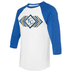 Kansas City Royals Tiny Turnip Women's Prism Arrows 3/4-Sleeve Raglan T-Shirt - White T-shirts
