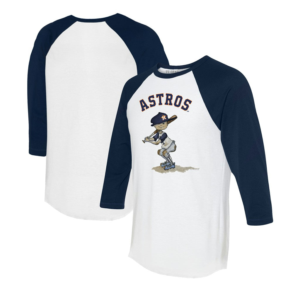 Houston Astros Tiny Turnip Women's Slugger 3/4-Sleeve Raglan T-Shirt - White/Navy T-shirts
