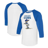 Chicago Cubs Tiny Turnip Women's Slugger 3/4-Sleeve Raglan T-Shirt - White/Royal T-shirts