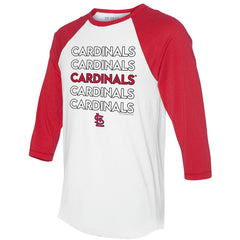 St. Louis Cardinals Tiny Turnip Unisex Stacked 3/4-Sleeve Raglan T-Shirt - White/Red T-shirts