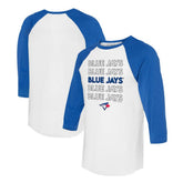 Toronto Blue Jays Tiny Turnip Unisex Stacked 3/4-Sleeve Raglan T-Shirt - White/Royal T-shirts