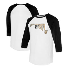 Baltimore Orioles Tiny Turnip Unisex State Outline 3/4-Sleeve Raglan T-Shirt - White/Black T-shirts