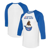 Toronto Blue Jays Tiny Turnip Unisex Sundae Helmet 3/4-Sleeve Raglan T-Shirt - White/Royal T-shirts