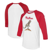 Philadelphia Phillies Tiny Turnip Unisex TT Rex 3/4-Sleeve Raglan T-Shirt - White/Red T-shirts