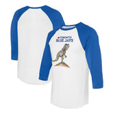 Toronto Blue Jays Tiny Turnip Unisex TT Rex 3/4-Sleeve Raglan T-Shirt - White/Royal T-shirts