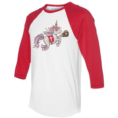 Philadelphia Phillies Tiny Turnip Unisex Unicorn 3/4-Sleeve Raglan T-Shirt - White/Red T-shirts
