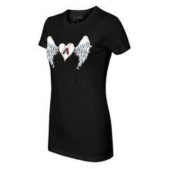 Arizona Diamondbacks Tiny Turnip Women's Angel Wings T-Shirt - Black T-shirts