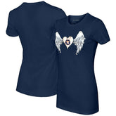 Houston Astros Tiny Turnip Women's Angel Wings T-Shirt - Navy T-shirts