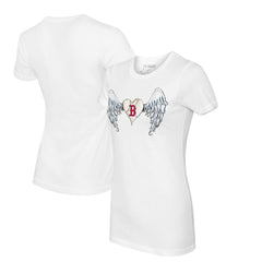 Boston Red Sox Tiny Turnip Women's Angel Wings T-Shirt - White T-shirts