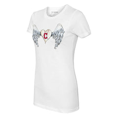 Cleveland Guardians Tiny Turnip Women's Angel Wings T-Shirt - White T-shirts