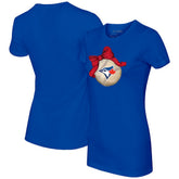 Toronto Blue Jays Tiny Turnip Women's Baseball Bow T-Shirt - Royal T-shirts