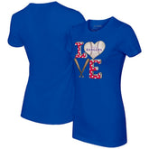 Texas Rangers Tiny Turnip Women's Baseball Love T-Shirt - Royal T-shirts