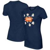 Detroit Tigers Tiny Turnip Women's Baseball Pow T-Shirt - Navy T-shirts