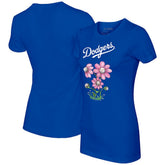 Los Angeles Dodgers Tiny Turnip Women's Blooming Baseballs T-Shirt - Royal T-shirts