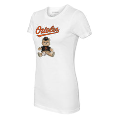 Baltimore Orioles Tiny Turnip Women's Teddy Boy T-Shirt - White T-shirts