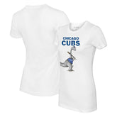 Chicago Cubs Tiny Turnip Women's Bronto T-Shirt - White T-shirts